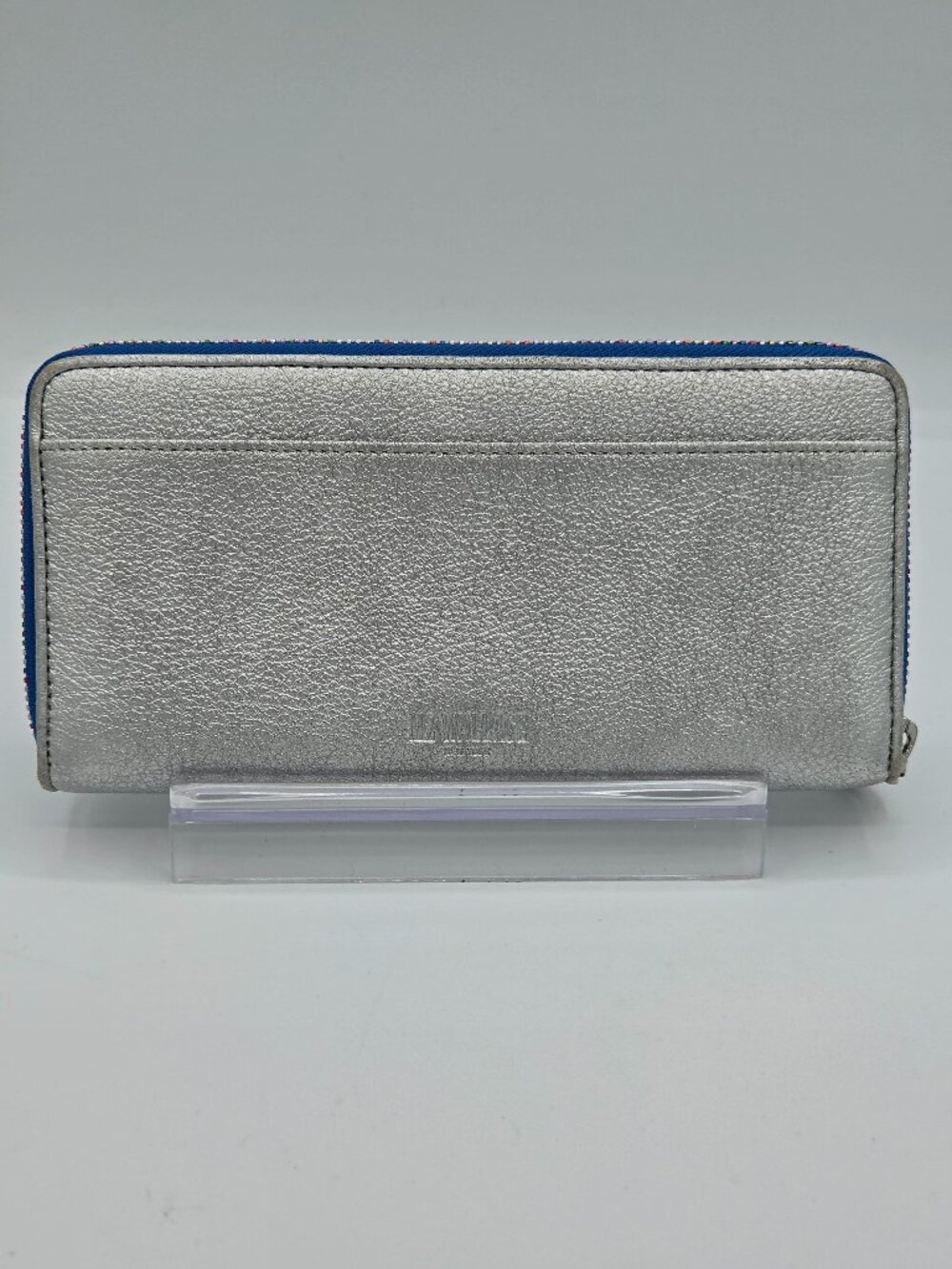 MZ Wallace Special Edition Metallic Silver Long Zip-Around Wallet | Rainbow